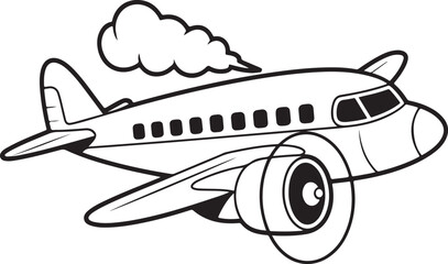 Cartoon Biplane with Banner – Fly High Kids Illustration Vector