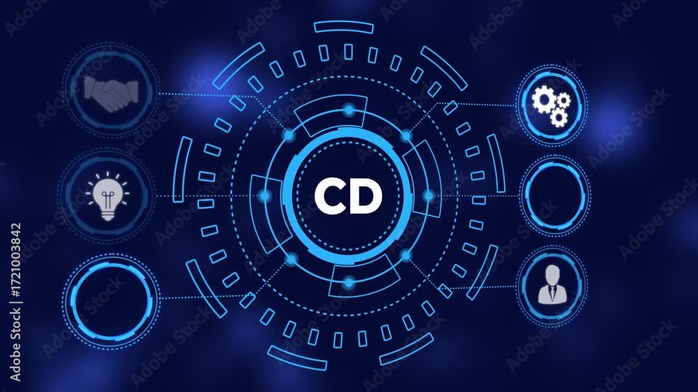 Poster futuristic blue circular hud interface element with bokeh background technology digital