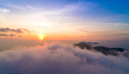 Sunrise above clouds (1)