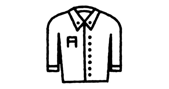 Sport Shirt Sketch Line Icon Animation