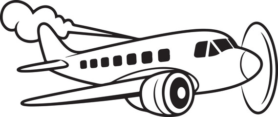 Retro Propeller Airplane Illustration – Classic Vintage Aircraft Vector