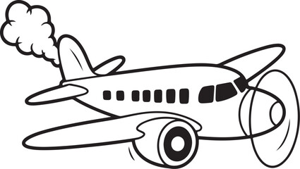 Retro Propeller Airplane Illustration – Classic Vintage Aircraft Vector