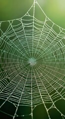 Obraz premium Macro Portrait of Dew-Kissed Spider Silk with Spectral Light Refractions