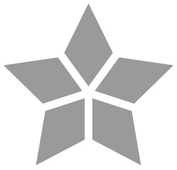 Silver five-pointed geometric star design