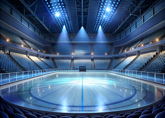Luminous Ice Rink. A Stunning Indoor Arena for Thrilling Sports