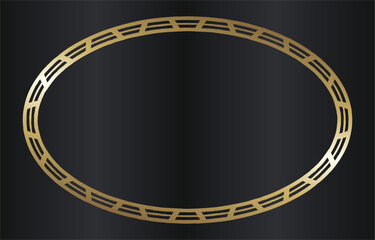 Elegant Golden Oval Frame on Dark Background.