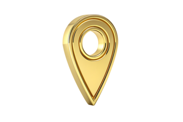 Gold pointer icon 3d rendering realistic design model