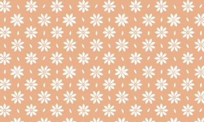 Fototapeta premium Simple and Minimalist Daisy Floral Seamless Pattern