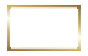 Elegant Golden Frame with Geometric Corner Accents.