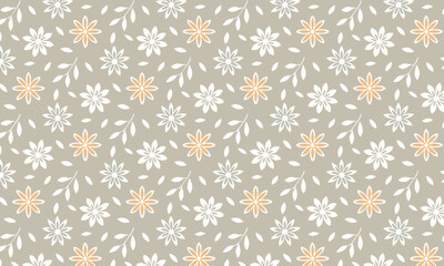 Fototapeta premium Elegant Minimalist Floral Seamless Pattern with Delicate Line Art