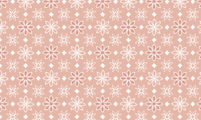 Elegant Geometric Floral Pattern for Wedding and Stationery in Monochromatic Rose