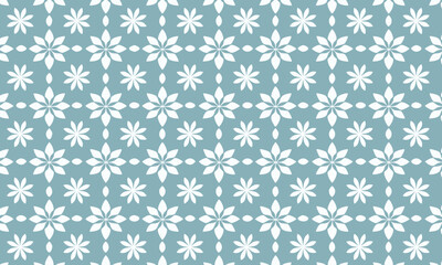 Elegant Geometric Tile Pattern with Snowflake and Star Motifs