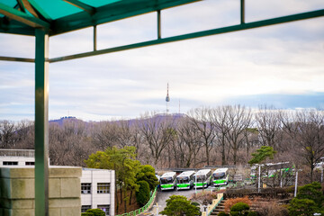 Cityscape and natural view from an observation facility, offering a wide perspective from a high vantage point.