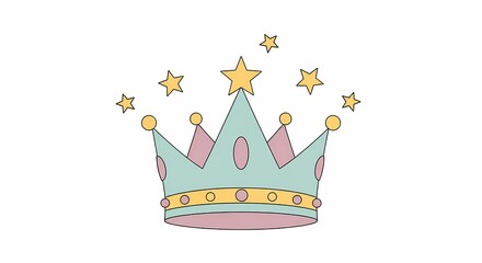 Obraz premium Colorful Crown with Stars Ideal for Celebrations and Children's Events