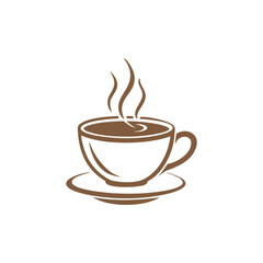 Hot Coffee Cup Icon Illustration