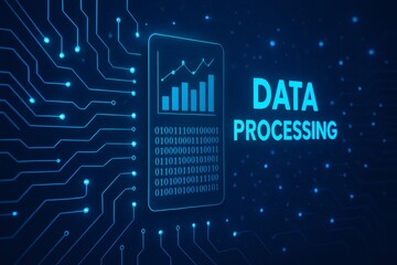 Fototapeta premium Data processing analyzing binary code on digital circuit board