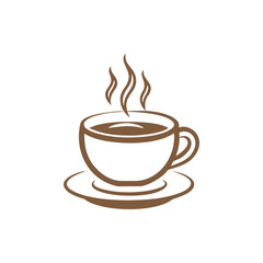 Hot Coffee Cup Icon Illustration