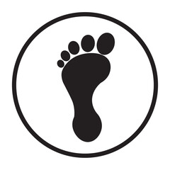 black footprint icon isolated on white