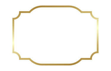 Elegant Golden Frame on White Background.