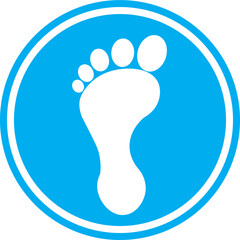 blue foot print button