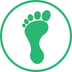green footprint icon isolated on white
