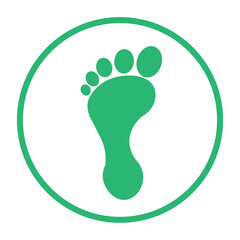 green footprint icon isolated on white