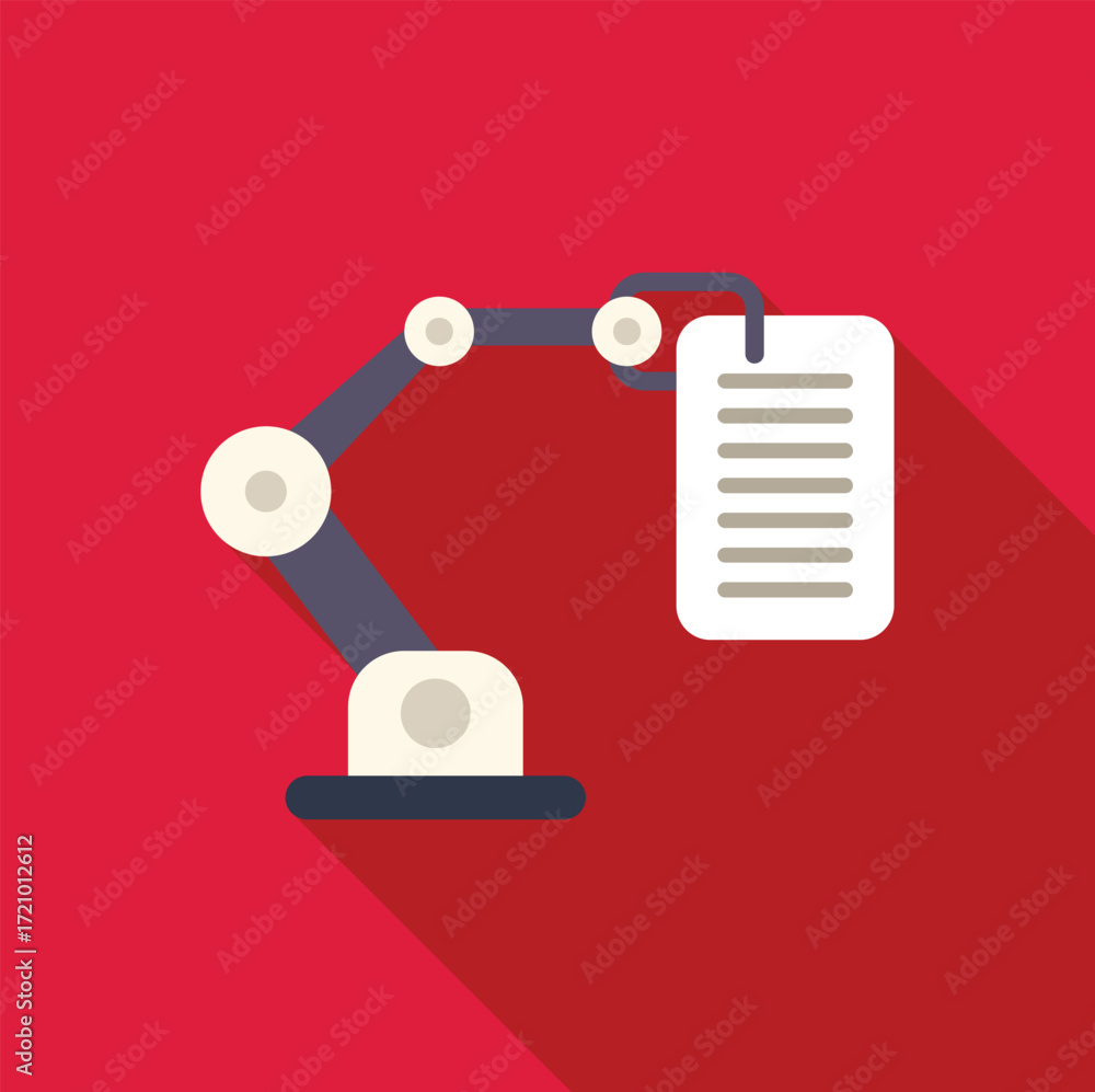 Poster Robotic arm holding document, symbolizing automation and efficiency in modern business processes