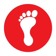 footprint icon red isolated