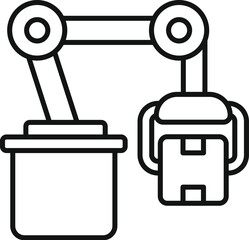 Robotic arm efficiently moving cardboard box from container, streamlining warehouse operations and demonstrating advanced automation technology