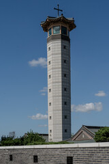 Cityscape and natural view from an observation facility, offering a wide perspective from a high vantage point.