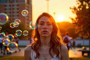 Stunning Aerial View of People Creating Human Pyramid on Beach - Woman Close-Up Blowing Vibrant Bubbles in Garden - Beautiful Silhouette of Dancing Couple in Rain.
