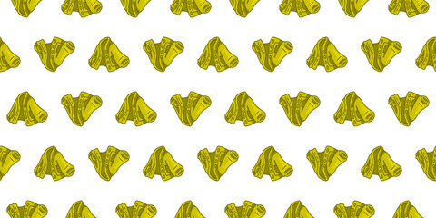 Seamless Yellow Hooded Jacket Pattern. Yellow hooded jacket seamless pattern in flat cartoon style on white background.