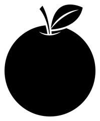 Black Silhouette Orange as Part of Fruit