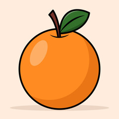 Orange as Part of Fruit with Flat Illustration Style