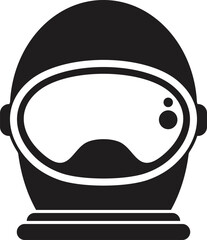 Black and white astronaut helmet representing space exploration and advanced technology