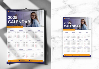 Orange And Blue Business Calendar