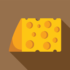 Wedge of swiss cheese featuring characteristic holes, signifying a popular dairy product