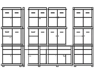Diagram of stacked storage containers