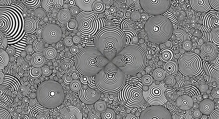 Stunning optical illusion with dynamic black and white circles creating a modern hypnotic pattern for backgrounds and designs