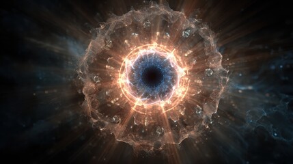 A stunning abstract representation of energy and light, showcasing the beauty of cosmic phenomena and the universe's mysteries.