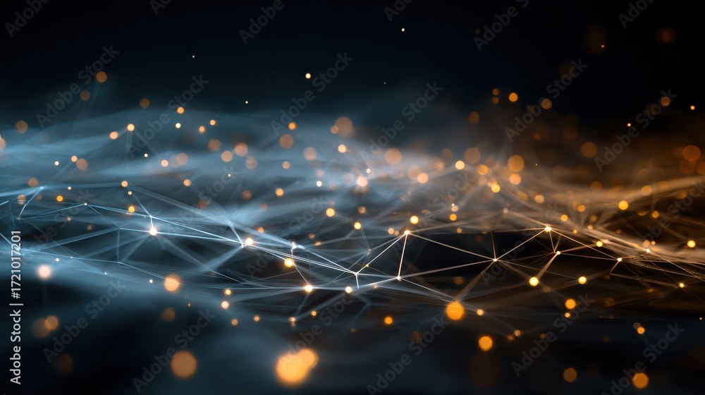 Aufkleber abstract representation of digital technology with glowing particles and lines, symbolizing connecti