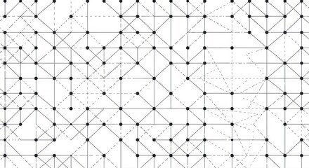 Modern geometric pattern with interconnected dots and lines against a clean white backdrop for creative projects and designs needing a contemporary feel