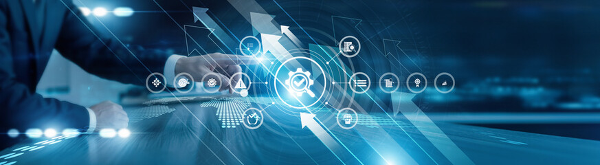 Inspector touching the icon and the word 