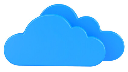 Obraz premium blue cloud computing isolated on white background