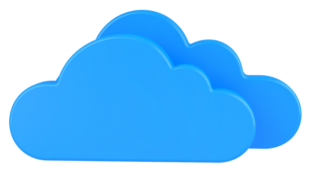 blue cloud computing isolated on white background