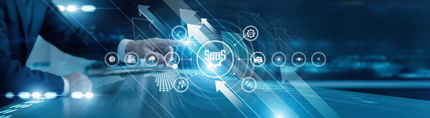 Developer touching icon and word 