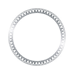 Geometric Circle Frame with Triangle Pattern Border.