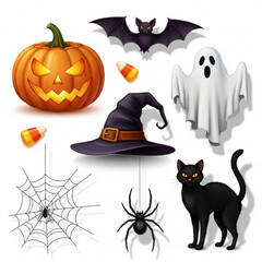 Fototapeta premium set of halloween pumpkins, halloween pumpkin set