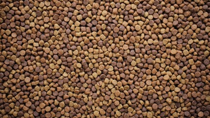 Fototapeta premium Heap of colorful dog kibble close up. Artificial intelligence image