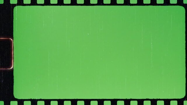 Vintage film strip animation with green screen
